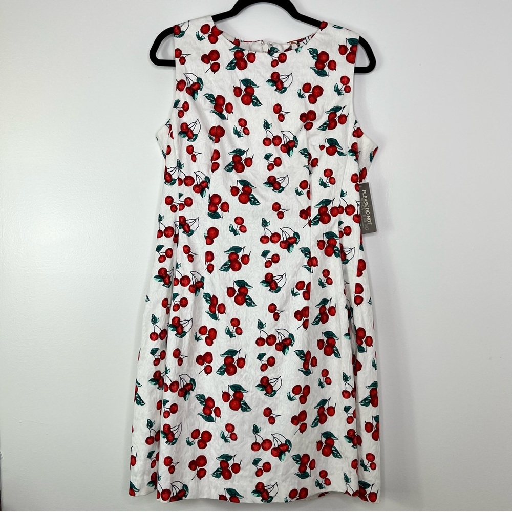 Cherry Novelty Sleeveless Sheath Dress Eva Mendez x NY&Co Womens 14